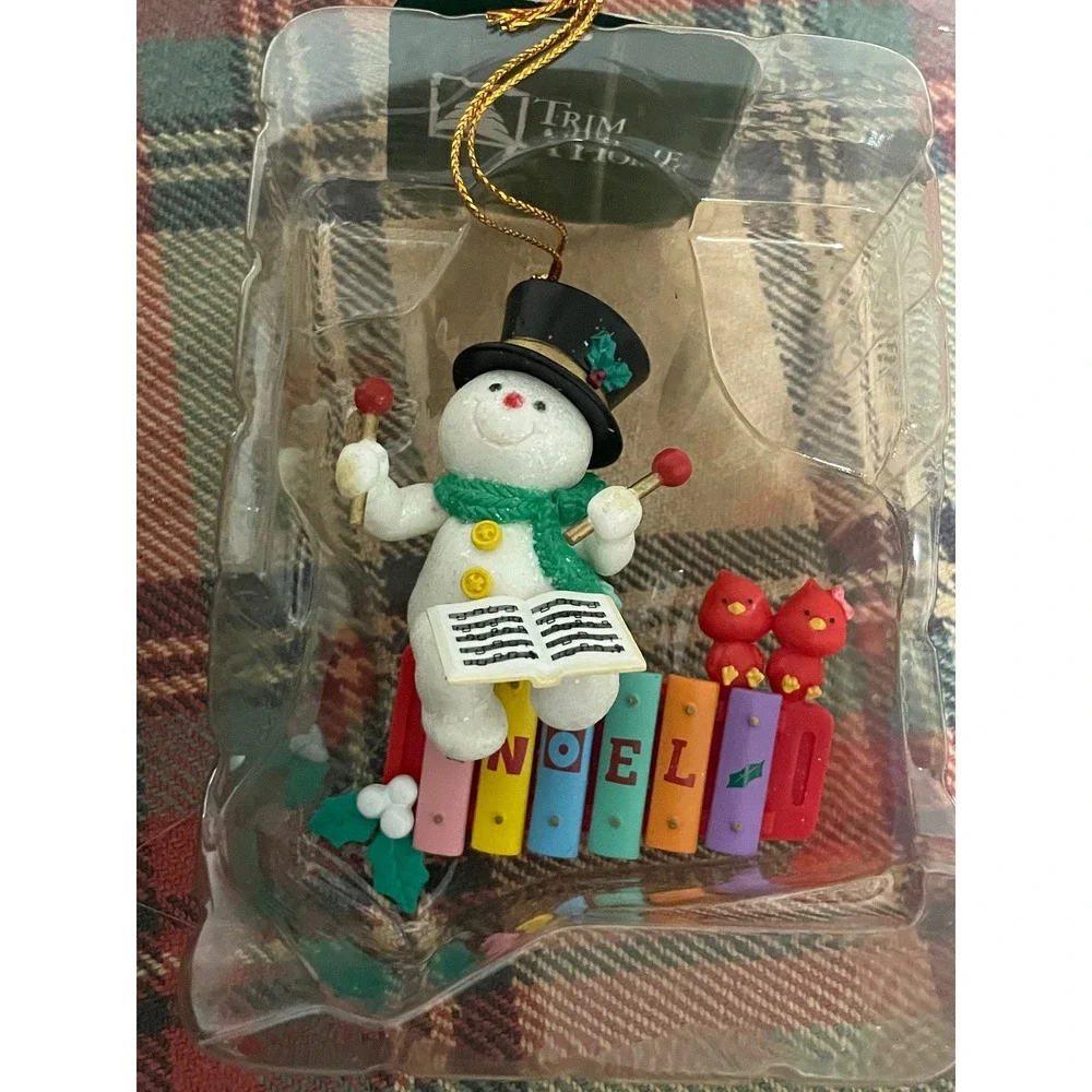 VTG Trim A Home Snowman Xylophone Ornament Unisex OS Multicolor New‎ Noel Tree